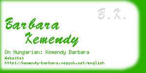 barbara kemendy business card